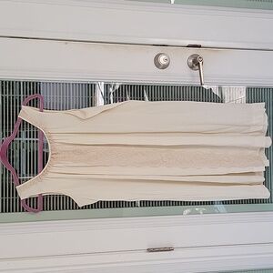 Komar Vintage Cream Or Light Yellow Sleeveless Nylon Nightgown Sz M